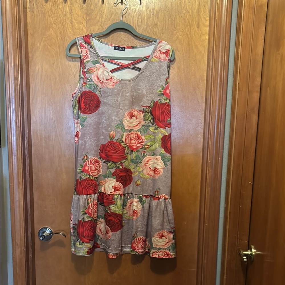 Lilly Pulitzer Floral Midi Dress - Red and Green